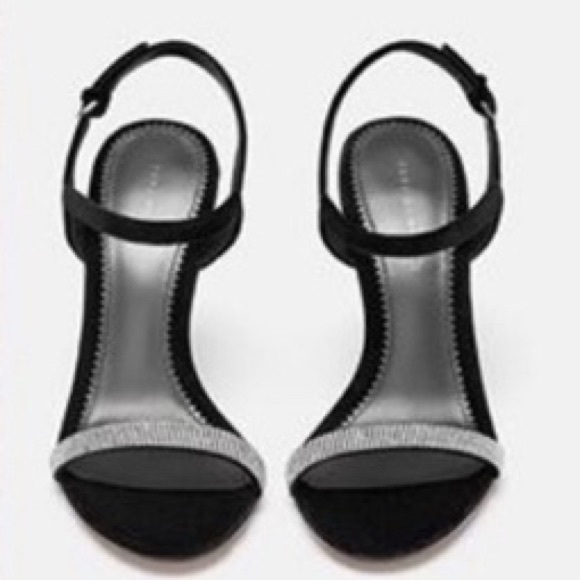 ❌SOLD❌ Zara Ankle Strap Sandals w/Rhinestones - Picture 2 of 6